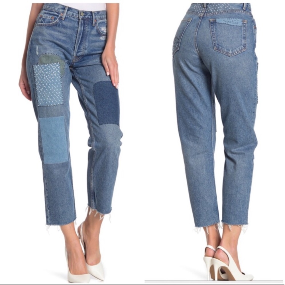 GRLFRND Helena Patchwork Jeans NEW